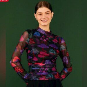 FARM Rio Tulle Blouse Neon Mushroom- L